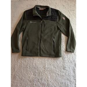 Free Country Men’s Size XL Fleece Jacket Full Zip Green Dadcore Outdoorwear